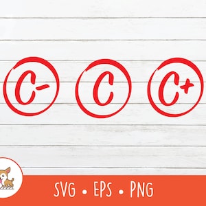 C Grade Mark SVG, C Grade Score Clipart, C Test Score geschnitten Datei für Cricut, PNG, EPS, digitaler Download