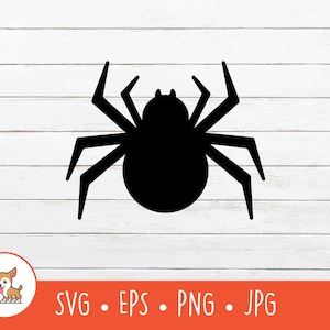Spider SVG, Spider Clipart, Vector Spider Cut File For Cricut, PNG, EPS, Instant Digital Download