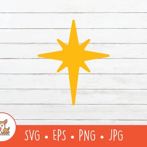 North Star SVG, North Star Clipart, Vector North Star Cut File For Cricut, PNG, EPS, Instant Digital Download