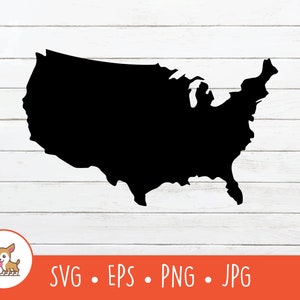 United States Map Outline SVG, United States Map Clipart, Vector United States Map Cut File For Cricut, PNG, Instant Digital Download