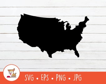 Verenigde Staten kaartoverzicht SVG, Verenigde Staten kaart clipart, vector Verenigde Staten kaart gesneden bestand voor Cricut, PNG, instant digitale download