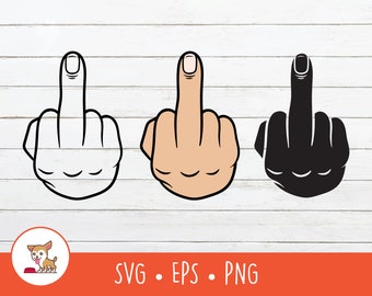 Middle Finger Clipart, Vector Middle Finger SVG, Flipping Off Cut File For Cricut, PNG, EPS, Instant Digital Download