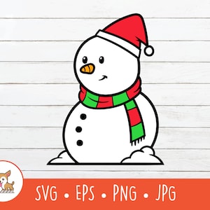 雪だるまのクリップアート、雪だるまの SVG、Cricut 用ベクター雪だるまカット ファイル、PNG、EPS、インスタント デジタル ダウンロード