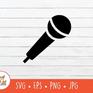 Microphone SVG, Microphone Clipart, Vector Microphone Cut File For Cricut, PNG, EPS, Instant Digital Download