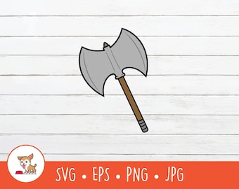 Clipart de machado, machado SVG, arquivo de corte de machado de batalha vetorial para Cricut, PNG, EPS, download digital instantâneo