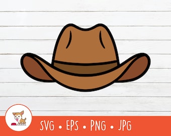 Cowboy Hat Clipart, Vector Cowboy Hat SVG, Cowboy Cut File For Cricut, PNG, EPS, Instant Digital Download