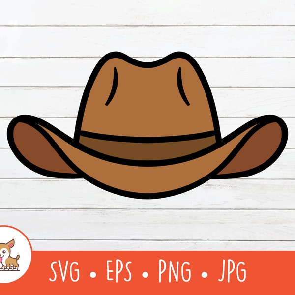 Cowboy Hat Clipart, Vector Cowboy Hat SVG, Cowboy Cut File For Cricut, PNG, EPS, Instant Digital Download