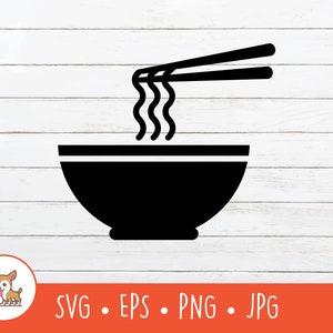 Ramen SVG, Vector Ramen Clipart, Ramen Cut File For Cricut, Ramen Silhouette, PNG, EPS, Instant Digital Download