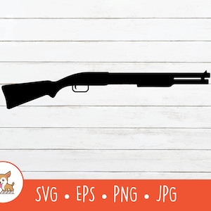 Shotgun SVG, Shotgun Clipart, Vector Shotgun Cut File For Cricut, PNG, EPS, Instant Digital Download