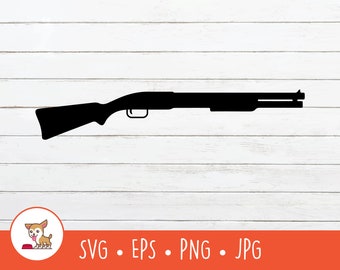 Shotgun SVG, Shotgun Clipart, Vector Shotgun Cut File For Cricut, PNG, EPS, Instant Digital Download