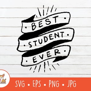 Melhor SVG de aluno, melhor clipart de aluno, vetor melhor arquivo de corte de aluno para Cricut, PNG, EPS, download digital instantâneo