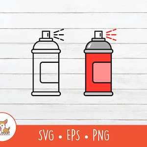 Spray Paint SVG, Cartoon Spray Can Clipart, Vector Spray Paint Can Cut File For Cricut, PNG, EPS, Instant Digital Download