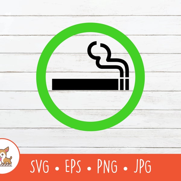 Smoking Area Sign SVG, Smoking Area Clipart, Vector Smoking Area Sign Cut File For Cricut, PNG, EPS, Instant Digital Download