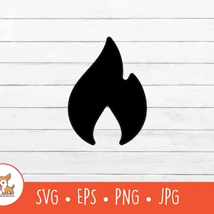 Fire SVG, Fire Clipart, Vector Flame Cut File For Cricut, PNG, EPS, Instant Digital Download