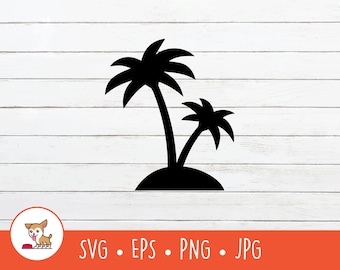 Island SVG, Island Clipart, Vector Island Cut File For Cricut, PNG, EPS, Instant Digital Download