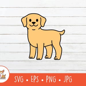 Cartoon Dog Clipart, Dog SVG, Vector Sitting Dog Cut File For Cricut, PNG, EPS, Instant Digital Download