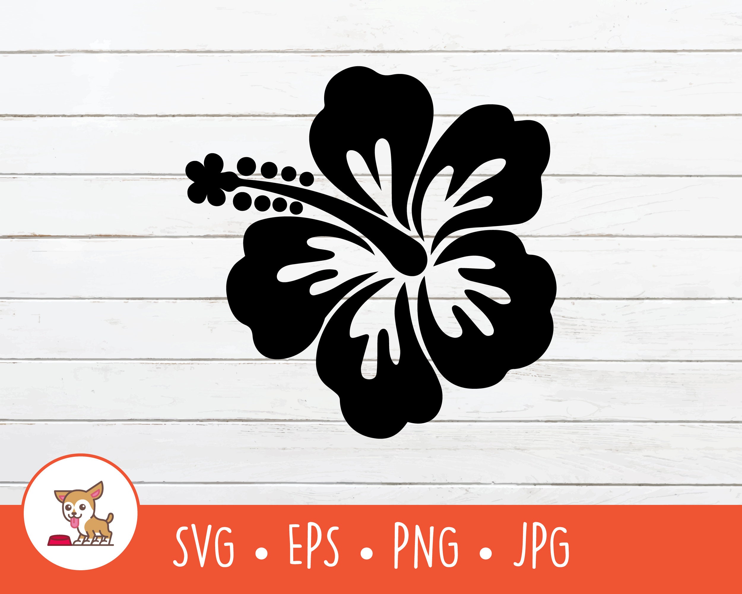 Hibiscus SVG, Vector Hibiscus Flower Clipart, Hibiscus Cut File for