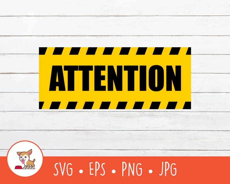 Attention Yellow Police Line SVG, Attention Sign Clipart, Vector ...