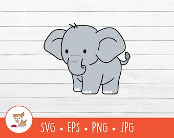 Elephant SVG, Elephant Clipart, Vector Elephant Cut File For Cricut, PNG, EPS, Instant Digital Download