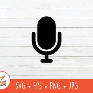 Microphone SVG, Microphone Clipart, Vector Podcast Microphone Cut File For Cricut, PNG, EPS, Instant Digital Download