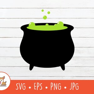 May include: A black cauldron with green bubbling liquid inside. There are green bubbles floating above the cauldron.