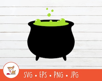 Kessel SVG, Vektor-Kessel Clipart, Hexenkessel-Schnittdatei für Cricut, PNG, EPS, sofortiger digitaler Download