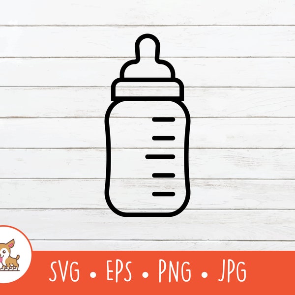 Baby Bottle SVG, Baby Bottle Clipart, Vector Baby Bottle Cut File For Cricut, PNG, EPS, Instant Digital Download