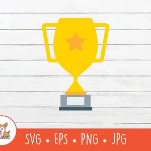 Trophy SVG, Trophy Clipart, Vector Trophy Cut File For Cricut, PNG, EPS, Instant Digital Download