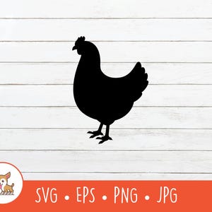 Chicken SVG, Chicken Clipart, Vector Chicken Silhouette Cut File For Cricut, PNG, EPS, Instant Digital Download