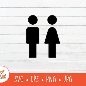 Mannelijke en vrouwelijke symbolen SVG, mannelijke en vrouwelijke clipart, vector mannen en vrouwen gesneden bestand voor Cricut, PNG, EPS, digitale download