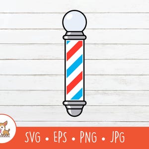 Barber&#39;s Pole Clipart, Barber Pole SVG, Vector Barber Pole Cut File For Cricut, PNG, EPS, Instant Digital Download