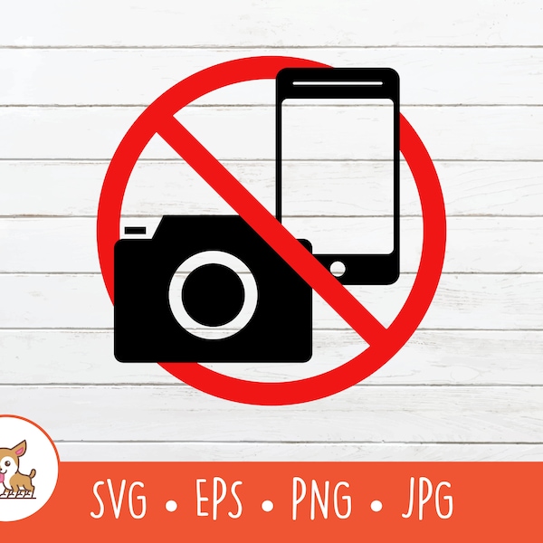 No Camera SVG, No Camera Clipart, Vector No Taking Pictures Sign Cut File For Cricut, PNG, EPS, Instant Digital Download