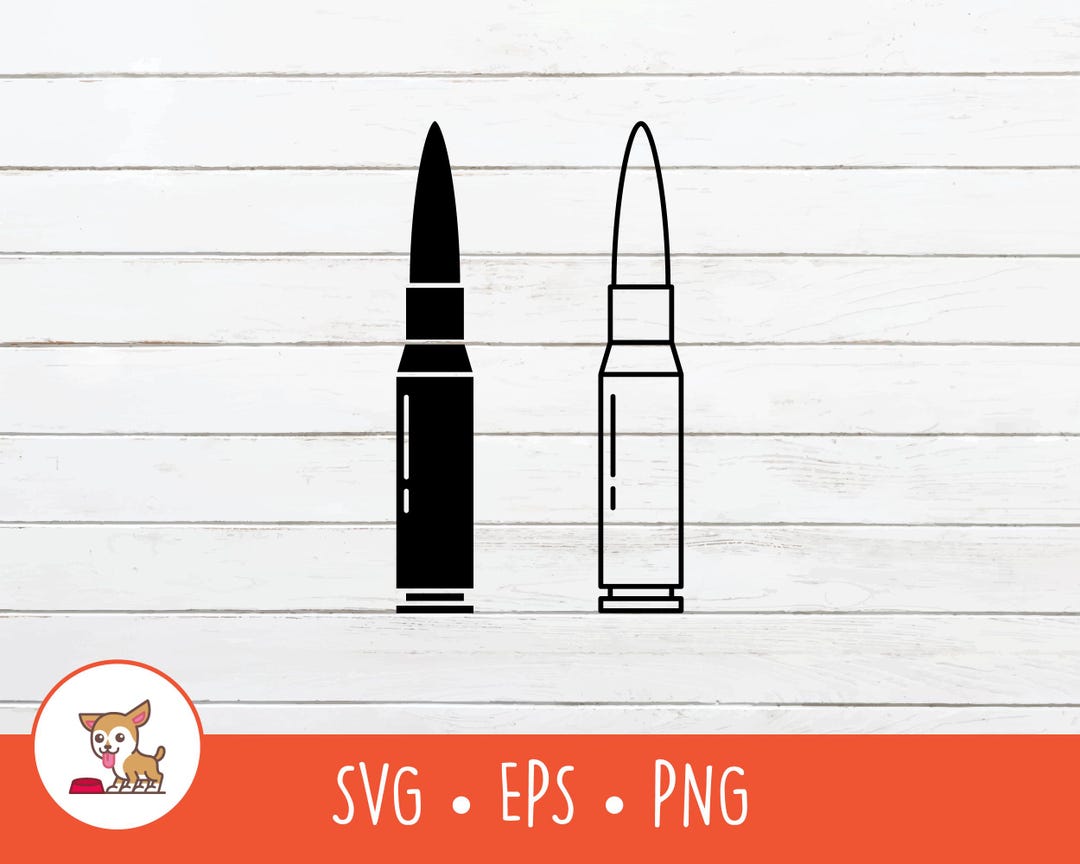 Bullet SVG, Bullet Clipart, Vector Ammo Cut File for Cricut, PNG, JPG ...