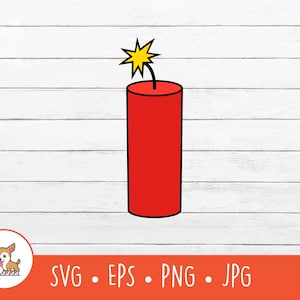 Cartoon Dynamite Clipart, Dynamite SVG, Vector Dynamite Cut File For Cricut, PNG, EPS, Instant Digital Download