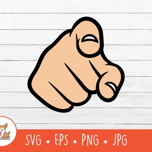 Clipart de dedo señalador, vector de dedo señalador SVG, archivo de corte de dedo señalador para cricut, PNG, EPS, descarga digital instantánea