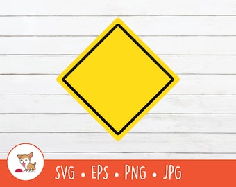Blank Road Sign SVG, Road Sign Clipart, Vector Traffic Sign Cut File For Cricut, PNG, EPS, Instant Digital Download