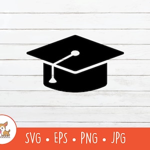 Academische hoed SVG, afstuderen pet clipart, vector afstuderen hoed gesneden bestand voor Cricut, PNG, EPS, instant digitale download