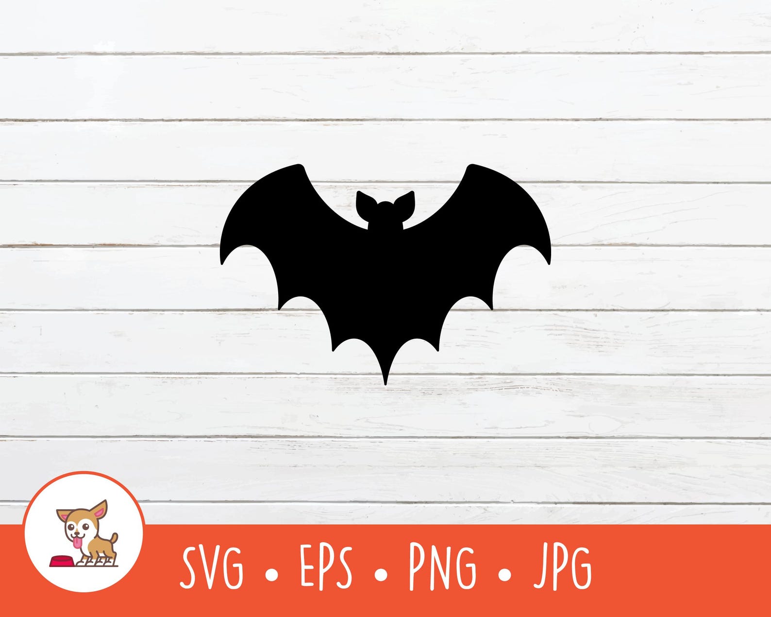 Bat SVG, Bat Clipart, Vector Bat Cut File for Cricut, PNG, EPS, Digital ...