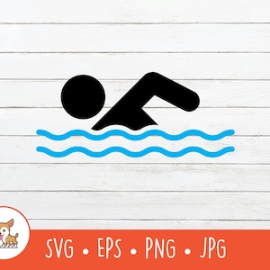 Swimming SVG, Swimming Clipart, Vector Swimming Cut File For Cricut, PNG, EPS, Instant Digital Download