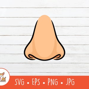 Cartoon neus clipart, neus SVG, vector neus gesneden bestand voor Cricut, PNG, EPS, Instant Digitale Download