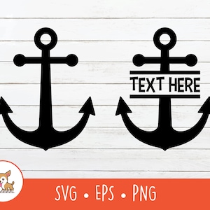Anchor SVG, Split Anchor Name Frame, Anchor Clipart, Anchor Cut File For Cricut, PNG, EPS, Instant Digital Download