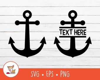Ancre SVG, cadre nom ancre divisé, Clipart ancre, ancre couper fichier pour Cricut, PNG, EPS, téléchargement numérique instantané
