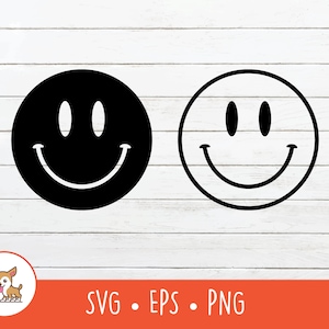 Smiley Face SVG, Smiley Face Clipart, Vector Smiley Face Cut File For Cricut, PNG, EPS, Digital Download