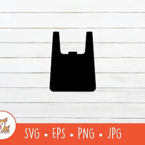 ビニール袋 SVG、ビニール袋 クリップアート、Cricut 用ベクター ビニール袋カット ファイル、PNG、EPS、インスタント デジタル ダウンロード
