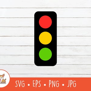 Feu de circulation SVG, Clipart de feu de circulation, Fichier de coupe de signe de réverbère vectoriel pour Cricut, PNG, EPS, Téléchargement numérique instantané