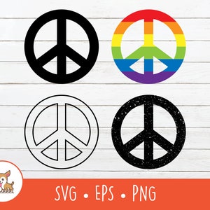 Peace Sign SVG, Peace Symbol Clipart, Vector Peace Sign Cut File For Cricut, PNG, EPS, Instant Digital Download
