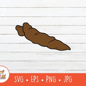 Cartoon Poop Clipart, Poop SVG, Vector Poop Cut File For Cricut, PNG, EPS, Instant Digital Download