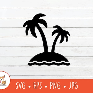 Eiland SVG, eiland clipart, vector eiland gesneden bestand voor Cricut, PNG, EPS, Instant Digitale Download