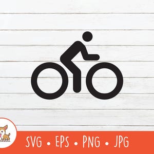 Icona bici SVG, Clipart bicicletta, File di taglio icona bicicletta vettoriale, PNG, EPS, Download digitale istantaneo