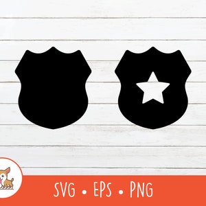 Insignia de policía SVG, imágenes prediseñadas de insignia de policía, archivo de corte de insignia de policía vectorial para Cricut, PNG, descarga digital